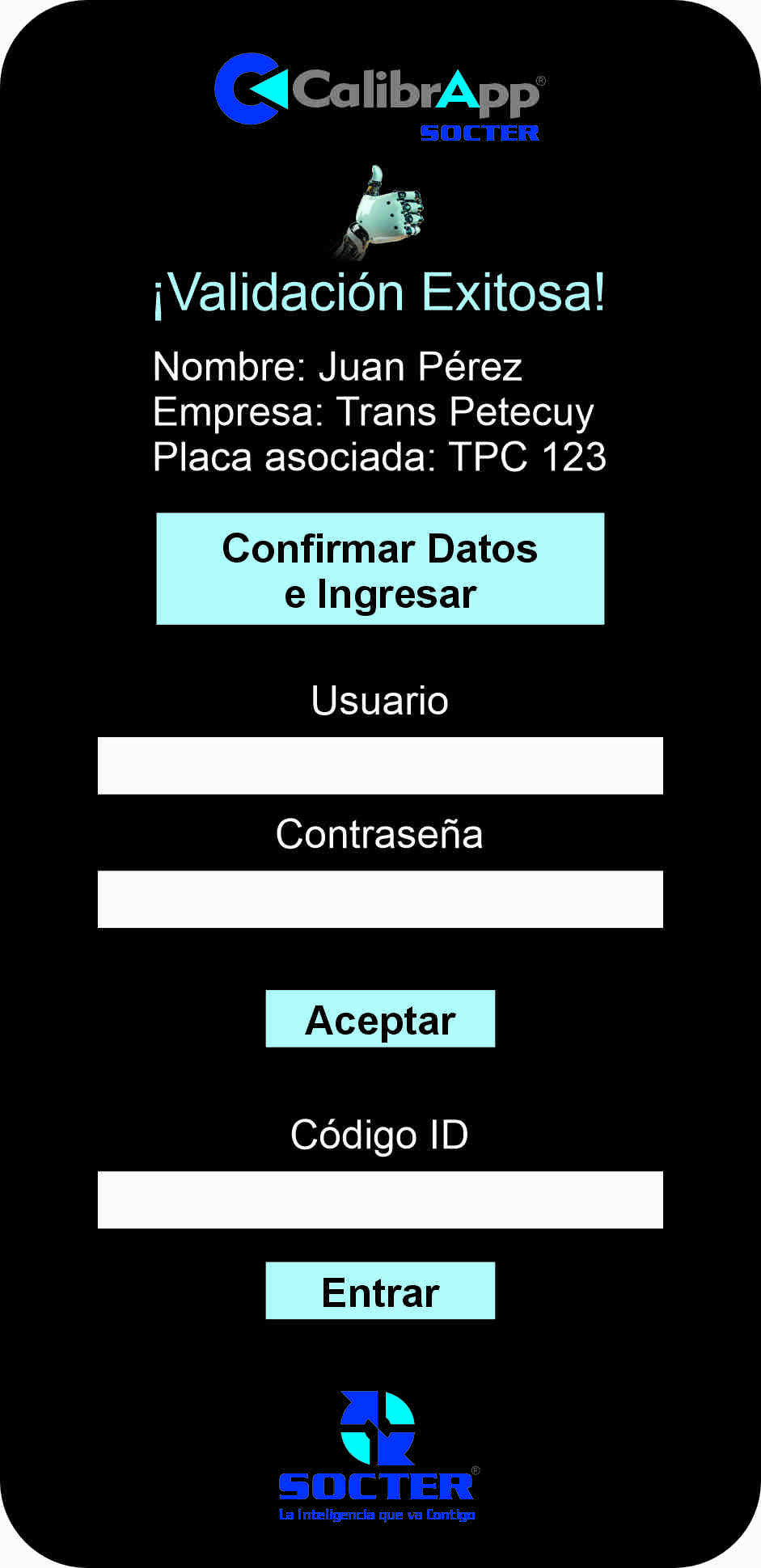 Validación exitosa